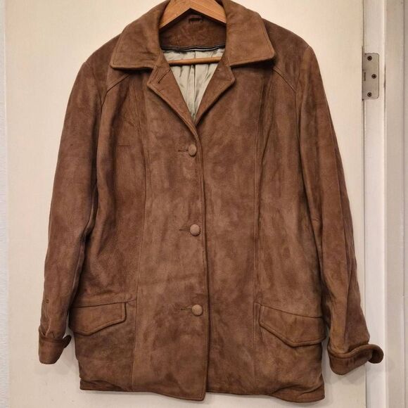Vintage Brown Learher Button Up Jacket: Super-soft, beautiful, Classic Essential - Picture 1 of 7